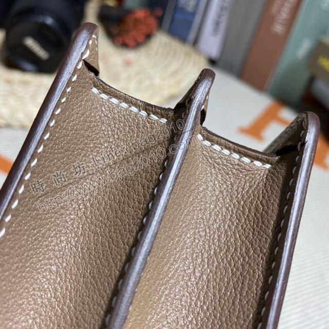 HERMES女包 豬鼻子包 Roulis Evercolor皮 風衣灰 愛馬仕百搭款單肩包 愛馬仕斜挎背包  Ama1696